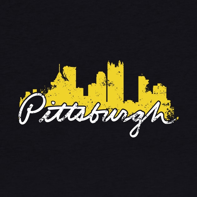 Pittsburgh Cursive Skyline by polliadesign